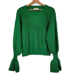 Emerald Green Bell Sleeve Sweater | Large